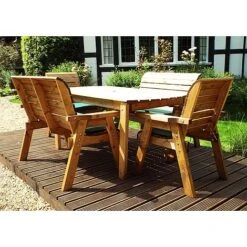 6 Seater Rectangular Table Set With Benches -Eden Yard Zone HB14G20Pic5