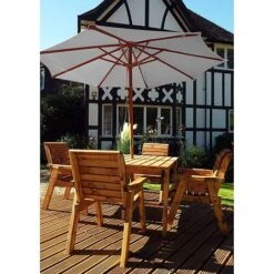 Charles Taylor Wooden Parasol Green 11 Charles Taylor Wooden Parasol Green -Eden Yard Zone HB32GR20Parasol20Grey20Open