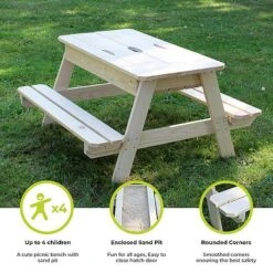 Soulet Childrens Wooden Picnic Table With Sandpit 11 Soulet Childrens Wooden Picnic Table With Sandpit -Eden Yard Zone Infographics20Images31