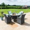 Maze Rattan LA Garden Dining Set Round With Ice Bucket 4 Seat 1 Maze Rattan LA Garden Dining Set Round With Ice Bucket 4 Seat -Eden Yard Zone LA 4 Seat Round Dining Set GREY 2