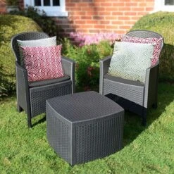 Idooka Tea For Two Dark Grey Bistro Set 16 Idooka Tea For Two Dark Grey Bistro Set -Eden Yard Zone Lawn2