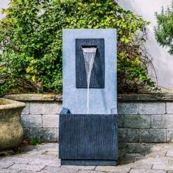 Outdoor Contemporary Water Feature Cement H81Cm -Eden Yard Zone OCWFC 4 copy