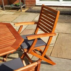 Rowlinson Plumley Hardwood Dining Set 6 Seater Grey Cushions 16 Rowlinson Plumley Hardwood Dining Set 6 Seater Grey Cushions -Eden Yard Zone PLUMGREY6 PlumleyDiningSetGREY 07