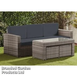 Garden Gear Riviera 5-Seat Rattan Set -Eden Yard Zone RIVI RATTDRKGR S43365
