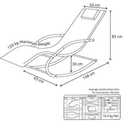 Idooka Mesh Rocking Sun Lounger -Eden Yard Zone Silhouette20Detailed1