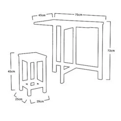 Idooka Acacia Wood Bistro Bar Set 10 Idooka Acacia Wood Bistro Bar Set -Eden Yard Zone VT2200360.Silhouette