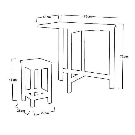 Idooka Acacia Wood Bistro Bar Set 5 Idooka Acacia Wood Bistro Bar Set - Image 3