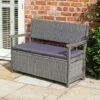 Rowlinson Alderley Rattan Storage Bench 2 Seat Grey -Eden Yard Zone WICKBENCH Alderley storage bench 01