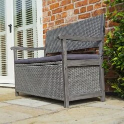 Rowlinson Alderley Rattan Storage Bench 2 Seat Grey -Eden Yard Zone WICKBENCH Alderley20storage20bench 03