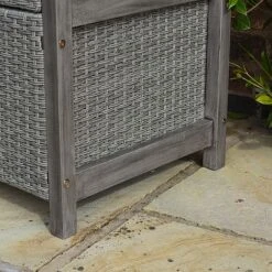 Rowlinson Alderley Rattan Storage Bench 2 Seat Grey -Eden Yard Zone WICKBENCH Alderley20storage20bench 10