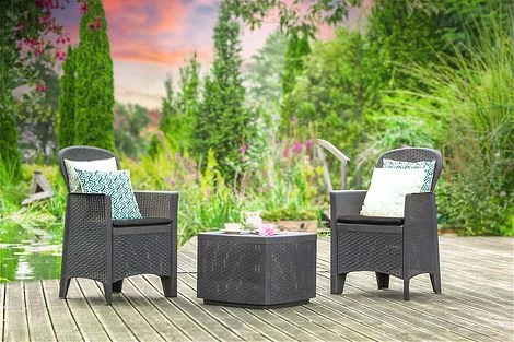 Idooka Tea For Two Dark Grey Bistro Set 6 Idooka Tea For Two Dark Grey Bistro Set - Image 4