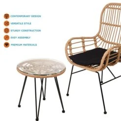Idooka Rattan Bistro Set -Eden Yard Zone X67000030.KeyFeatures