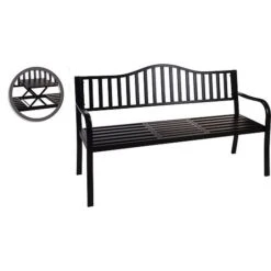 Idooka Folding Black Bench 15 Idooka Folding Black Bench -Eden Yard Zone YA3000040.Punch