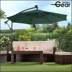 Solar LED Cantilever Parasol -Eden Yard Zone g0588 10
