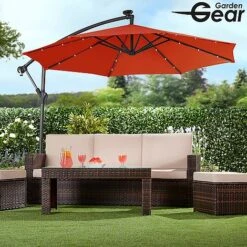 Solar LED Cantilever Parasol -Eden Yard Zone g0588 19