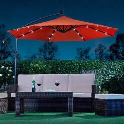 Solar LED Cantilever Parasol -Eden Yard Zone g0588 20