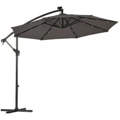 Solar LED Cantilever Parasol -Eden Yard Zone g0588 5
