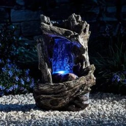 Serenity Table-top Tree Trunk Waterfall Water Feature -Eden Yard Zone g3964 3