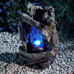 Serenity Table-top Tree Trunk Waterfall Water Feature -Eden Yard Zone g3964 4