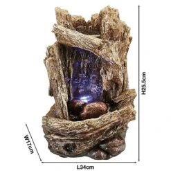 Serenity Table-top Tree Trunk Waterfall Water Feature -Eden Yard Zone g3964 52