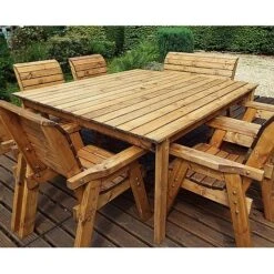 8 Seater Square Table Set With 6 X Chairs And 1 X Bench -Eden Yard Zone hb83 220copy