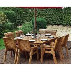 8 Seater Square Table Set With 6 X Chairs And 1 X Bench -Eden Yard Zone hb8320copy