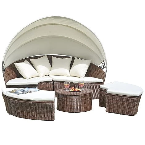 Rattan Day Bed With Table - 180cm 5 Rattan Day Bed With Table - 180cm - Image 3