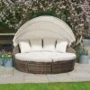 Rattan Day Bed With Table - 180cm -Eden Yard Zone z G3869 1