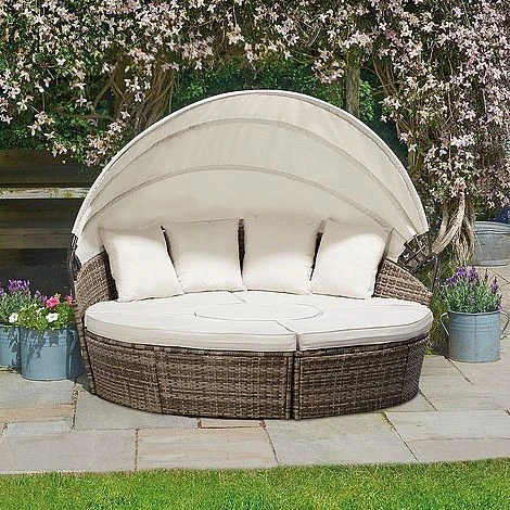 Rattan Day Bed With Table - 180cm 3 Rattan Day Bed With Table - 180cm